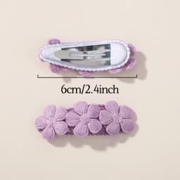 2pcs Floral Embroidery Hairpins Children Hair Clips Geometric Sweet Girls Vintage Baby Hairpins BB Barrettes  Hair Accessories
