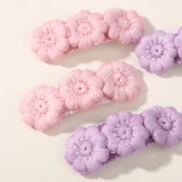 2pcs Floral Embroidery Hairpins Children Hair Clips Geometric Sweet Girls Vintage Baby Hairpins BB Barrettes  Hair Accessories
