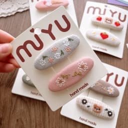 Cute Korean Forest Style Embroidered Cloth Toddler BB Clips Side Hair Clamps Teen Girls Bangs Ornaments
