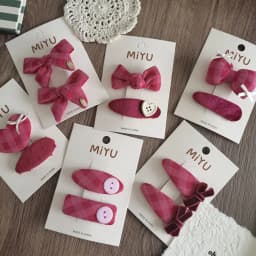 Japan-Korea Popular Fabric BB Hair Clips Set Bow Side Clips for Girls Daily & Party Hairpins Rose Bow Fabric Side Clips