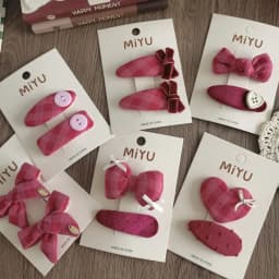 Japan-Korea Popular Fabric BB Hair Clips Set Bow Side Clips for Girls Daily & Party Hairpins Rose Bow Fabric Side Clips