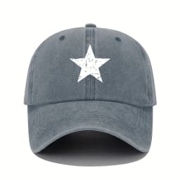Star print baseball cap retro lightweight washed cap adjustable women's sun protection cap