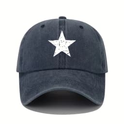 Star print baseball cap retro lightweight washed cap adjustable women's sun protection cap