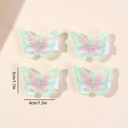 10Pcs Mesh Butterfly Hair Clips Sweet Rhinestone Hairpins Double-layer Giltter Barrette For Girls Kids Fashion Hair Accessories