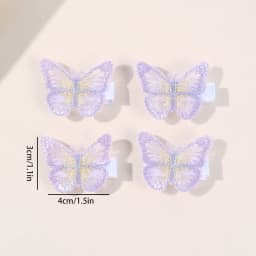 10Pcs Mesh Butterfly Hair Clips Sweet Rhinestone Hairpins Double-layer Giltter Barrette For Girls Kids Fashion Hair Accessories