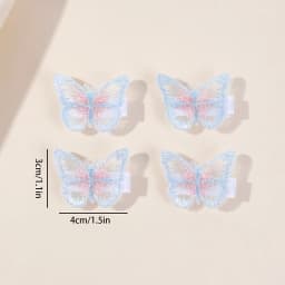 10Pcs Mesh Butterfly Hair Clips Sweet Rhinestone Hairpins Double-layer Giltter Barrette For Girls Kids Fashion Hair Accessories