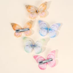 10Pcs Mesh Butterfly Hair Clips Sweet Rhinestone Hairpins Double-layer Giltter Barrette For Girls Kids Fashion Hair Accessories