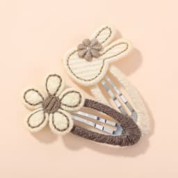 4pcs/set Cute Rabbit Flower Hairclips for Baby Bunny Fabric Hairpins Butterfly Bow Side Broken Bangs Hair Clips Hair Accessories