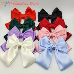 Solid Color Bow Ribbon Hair Clip New Women Bowknot Barrettes Women Ponytail Clip Headband Girls Hair Accessories Gift