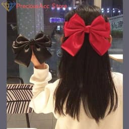 Solid Color Bow Ribbon Hair Clip New Women Bowknot Barrettes Women Ponytail Clip Headband Girls Hair Accessories Gift