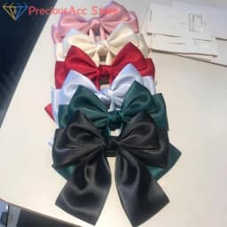 Solid Color Bow Ribbon Hair Clip New Women Bowknot Barrettes Women Ponytail Clip Headband Girls Hair Accessories Gift