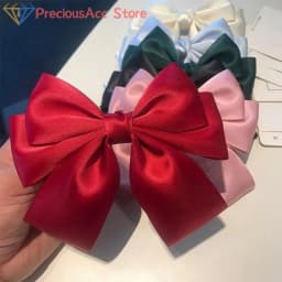 Solid Color Bow Ribbon Hair Clip New Women Bowknot Barrettes Women Ponytail Clip Headband Girls Hair Accessories Gift
