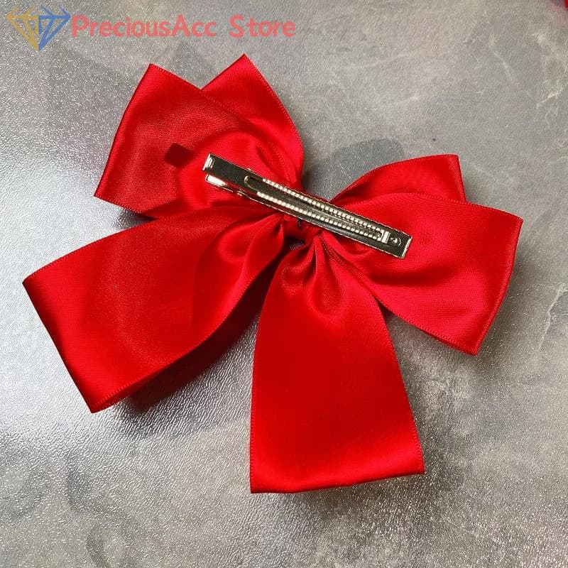 Solid Color Bow Ribbon Hair Clip New Women Bowknot Barrettes Women Ponytail Clip Headband Girls Hair Accessories Gift