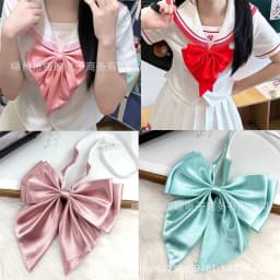 Oversized double-layer bow tie JK free gilded scarf sailor suit bow uniform accessories mint pink