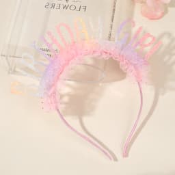 Sparkling “Birthday Girl” Headband Sequins Tulle Veil Hair Band Sweet Birthday Hair Hoop For Girls Women Party Hair Accessories