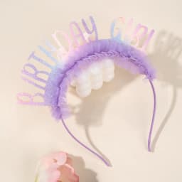 Sparkling “Birthday Girl” Headband Sequins Tulle Veil Hair Band Sweet Birthday Hair Hoop For Girls Women Party Hair Accessories