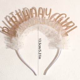 Sparkling “Birthday Girl” Headband Sequins Tulle Veil Hair Band Sweet Birthday Hair Hoop For Girls Women Party Hair Accessories