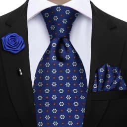 Luxury Soft Silk Mens Ties Floral Brown Green Red Ties Paisley NeckTie Pocket Square Brooch Set Men's Wedding Party Tie