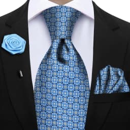 Luxury Soft Silk Mens Ties Floral Brown Green Red Ties Paisley NeckTie Pocket Square Brooch Set Men's Wedding Party Tie