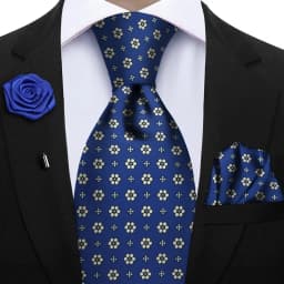 Luxury Soft Silk Mens Ties Floral Brown Green Red Ties Paisley NeckTie Pocket Square Brooch Set Men's Wedding Party Tie