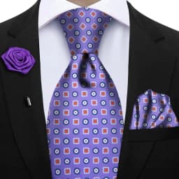 Luxury Soft Silk Mens Ties Floral Brown Green Red Ties Paisley NeckTie Pocket Square Brooch Set Men's Wedding Party Tie