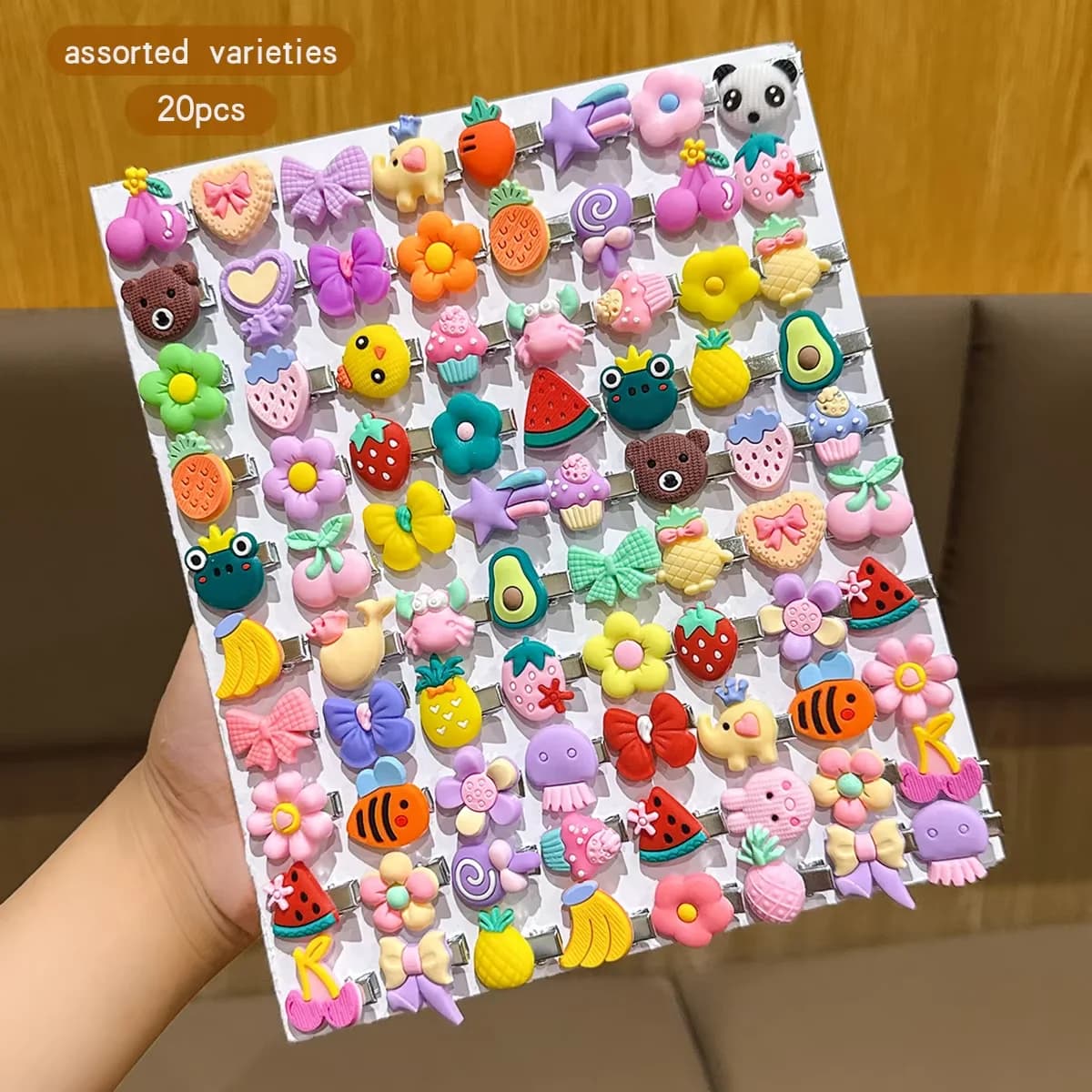 20Pcs Cartoon Cute Hair Clips Assorted Daily Use Hair Accessories