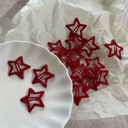10 Pcs/Lot Red Star Snap Hair Clips for Girls Waterdrop Barrettes Black Hairpin Women Silver BB Kawaii Hair Accessories