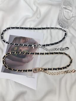 1 piece women's waist chain decoration dress suit waist metal thin waistband versatile fashion retro trend ins style belt for da