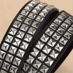 1PC Square bead rivet belt - men's and women's leather belt - punk jeans belt