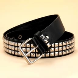1PC Square bead rivet belt - men's and women's leather belt - punk jeans belt