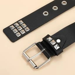 1PC Square bead rivet belt - men's and women's leather belt - punk jeans belt