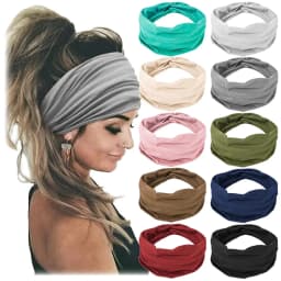 10pcs Women Non-Slip Headbands,Fashion Sports Headband,Soft Fabric Elastic Headband,Suitable for Exercise,Yoga,Running Accessory