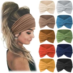 10pcs Women Non-Slip Headbands,Fashion Sports Headband,Soft Fabric Elastic Headband,Suitable for Exercise,Yoga,Running Accessory