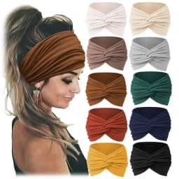 10pcs Women Non-Slip Headbands,Fashion Sports Headband,Soft Fabric Elastic Headband,Suitable for Exercise,Yoga,Running Accessory
