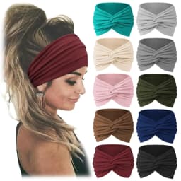 10pcs Women Non-Slip Headbands,Fashion Sports Headband,Soft Fabric Elastic Headband,Suitable for Exercise,Yoga,Running Accessory