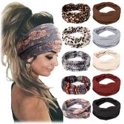 10pcs Women Non-Slip Headbands,Fashion Sports Headband,Soft Fabric Elastic Headband,Suitable for Exercise,Yoga,Running Accessory