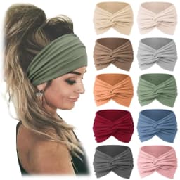 10pcs Women Non-Slip Headbands,Fashion Sports Headband,Soft Fabric Elastic Headband,Suitable for Exercise,Yoga,Running Accessory