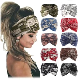 10pcs Women Non-Slip Headbands,Fashion Sports Headband,Soft Fabric Elastic Headband,Suitable for Exercise,Yoga,Running Accessory