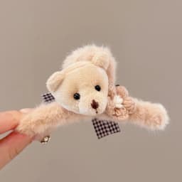 Cute Golden Puppy Hair Clip Large Back Head Hair Shark Clip High-end Autumn Winter Furry Claw Clips Personality Head Accessory
