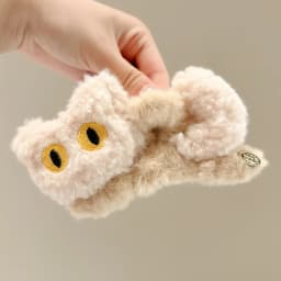 Cute Golden Puppy Hair Clip Large Back Head Hair Shark Clip High-end Autumn Winter Furry Claw Clips Personality Head Accessory