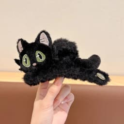 Cute Golden Puppy Hair Clip Large Back Head Hair Shark Clip High-end Autumn Winter Furry Claw Clips Personality Head Accessory
