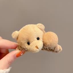 Cute Golden Puppy Hair Clip Large Back Head Hair Shark Clip High-end Autumn Winter Furry Claw Clips Personality Head Accessory