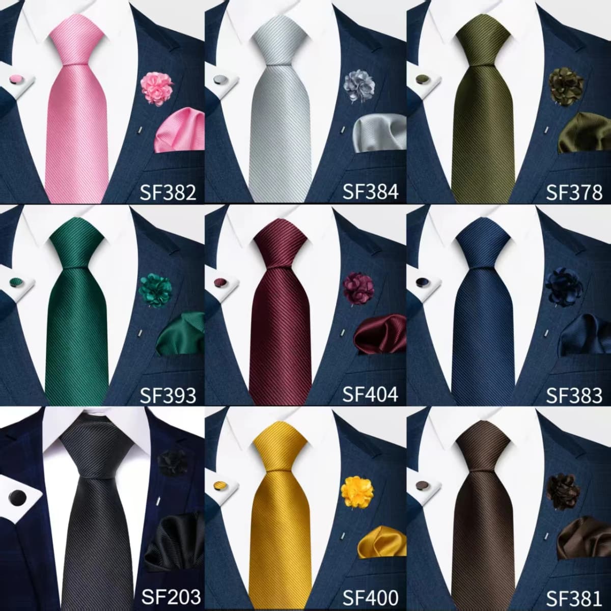 Elegant Solid Color Men's Tie 4-Piece Set, 1200-Needle High-Density Wrinkle-Resistant, Suitable for Weddings and Banquets, Best