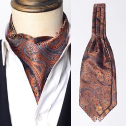 Luxury Mens Vintage Polka Dot Ascot Tie Wedding Formal Cravat Scrunch Self British Gentleman Polyester Paisley Retro Neckties