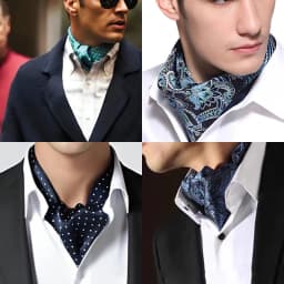 Luxury Mens Vintage Polka Dot Ascot Tie Wedding Formal Cravat Scrunch Self British Gentleman Polyester Paisley Retro Neckties
