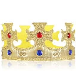 Children's Gold King's Crown Hot Stamping Cloth Prince Headdress, Happy Birthday Decorative Props, Birthday Hat