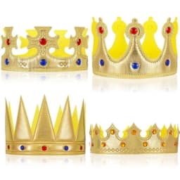 Children's Gold King's Crown Hot Stamping Cloth Prince Headdress, Happy Birthday Decorative Props, Birthday Hat