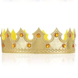 Children's Gold King's Crown Hot Stamping Cloth Prince Headdress, Happy Birthday Decorative Props, Birthday Hat