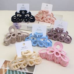 Oversized Bow Claw Clip - Matte Finish Shark Clip for Low Bun, Elegant Carded Hair Accessory with Hang Tag
