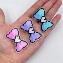 3Pcs/Set Game NEEDY GIRL OVERDOSE KAnge Ame Rain Cosplay Hairpins Colorful Bowtie Acrylic Hairclips Jewelry Headwear Accessories